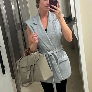 Steve Madden sleeveless suit jacket vest with belt